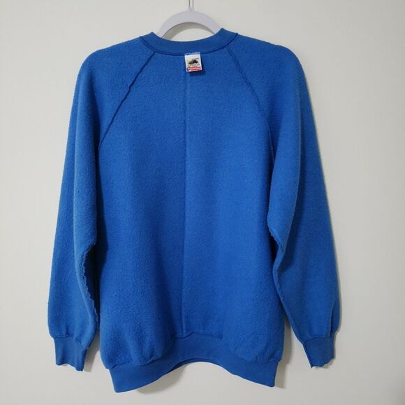 Vintage Fruit of The Loom Womens Fleece Graphic Bear Sweatshirt Blue USA Size L - Picture 8 of 10